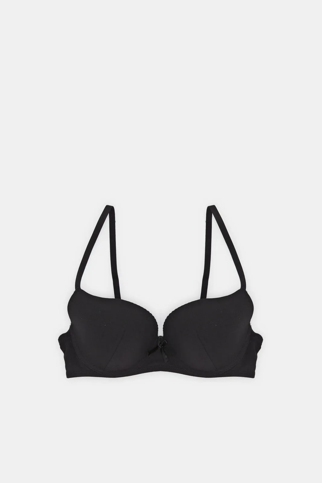 Women Black And White Bow Plunge Bras (Pack of 2)