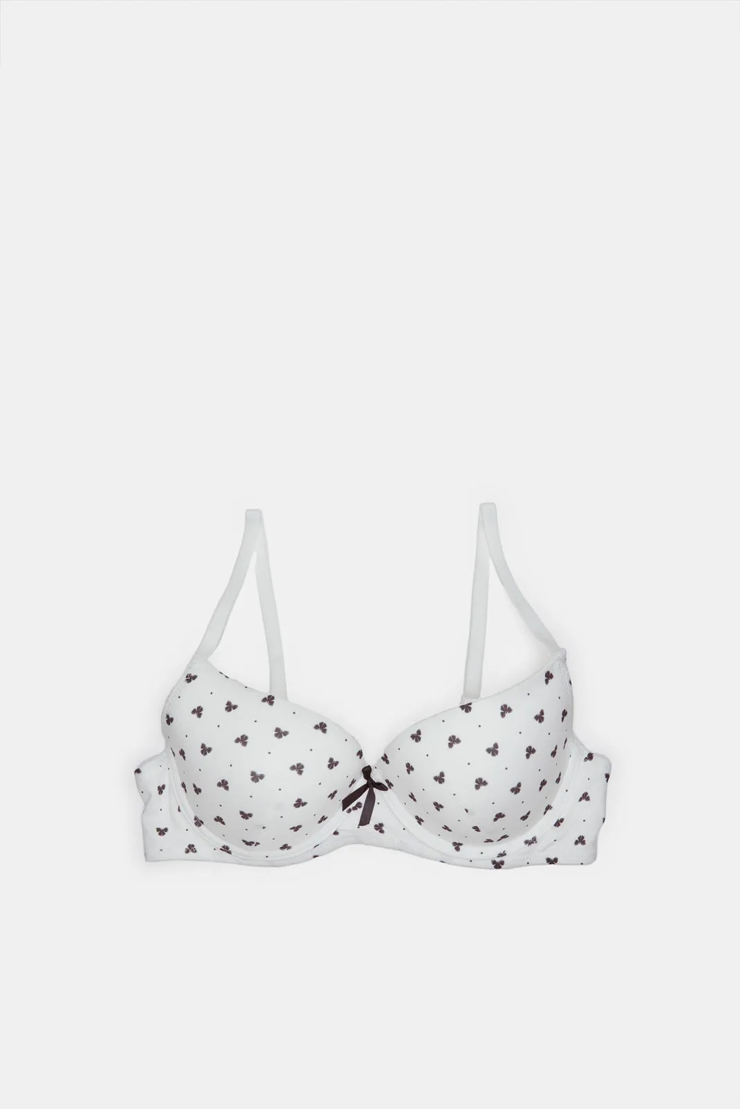 Women Black And White Bow Plunge Bras (Pack of 2)