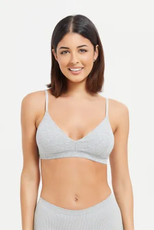 Women Blue And Grey Non Wired Bra Set (Pack of 2)
