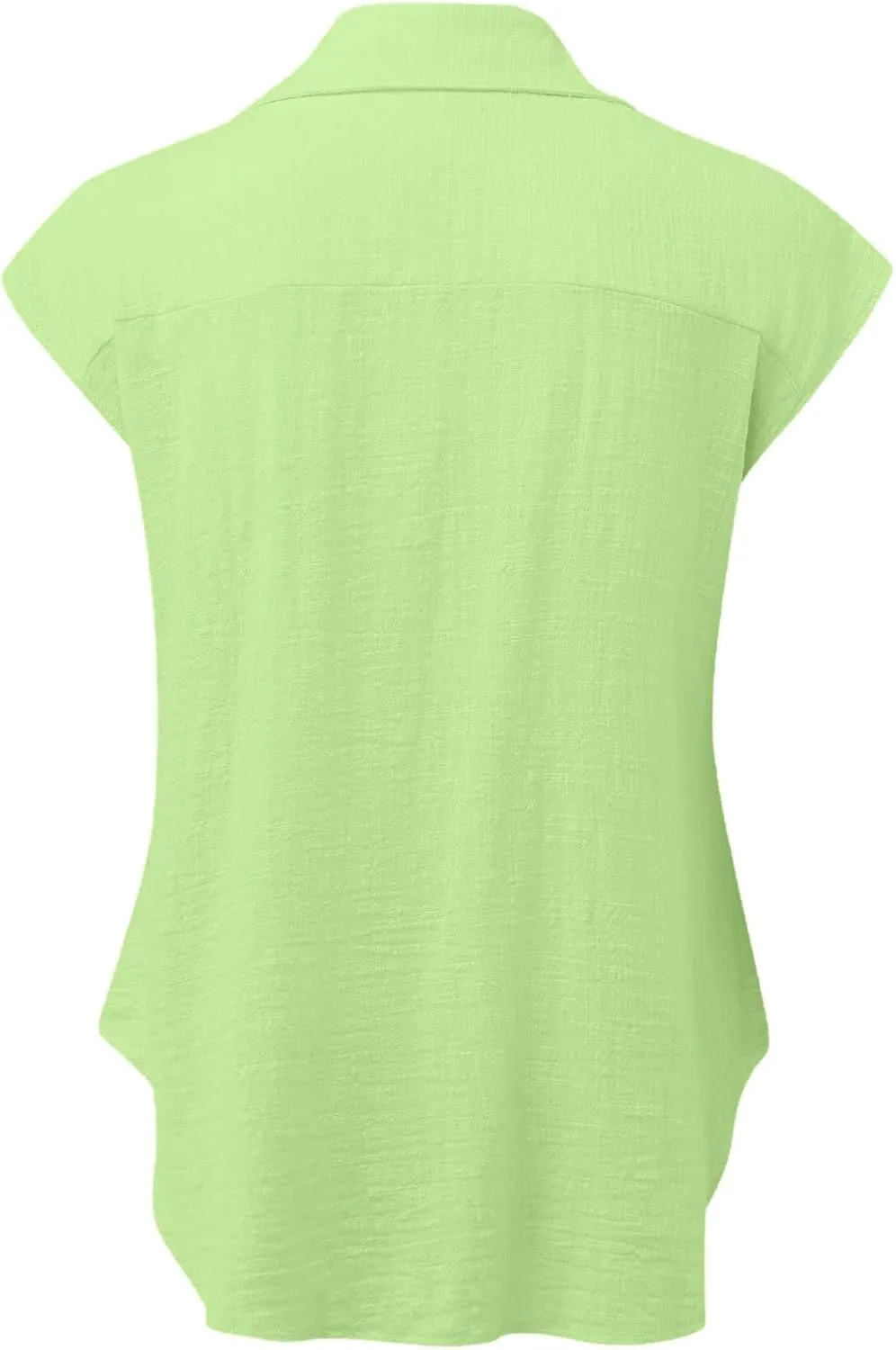 Women Cotton Linen Shirts Plus Size Summer T-Shirt Short Sleeve Casual Blouses Button Down Tee Shirts Loose Beach Top