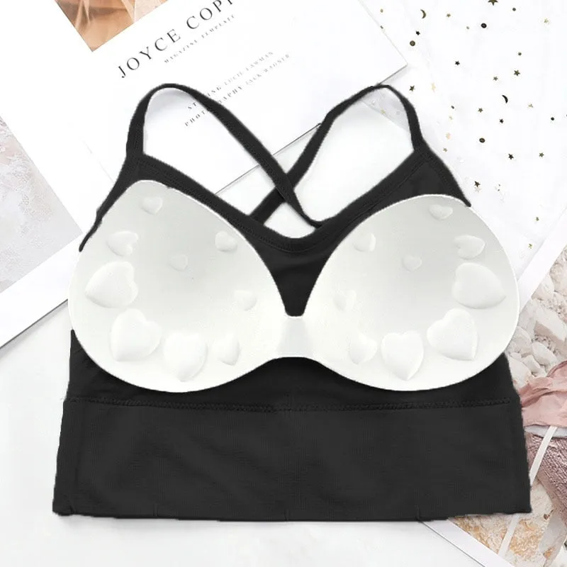 Women Cross Strap Sports Bra Top Women Push Up Sport Bra Yoga Gym Crop Top Brassiere Fitness Top Sport Bra Breathable Bras