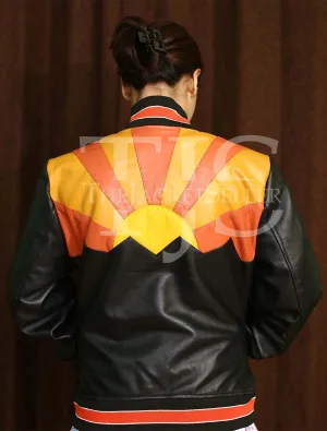 Women Leather Sunrise Jacket by TJS