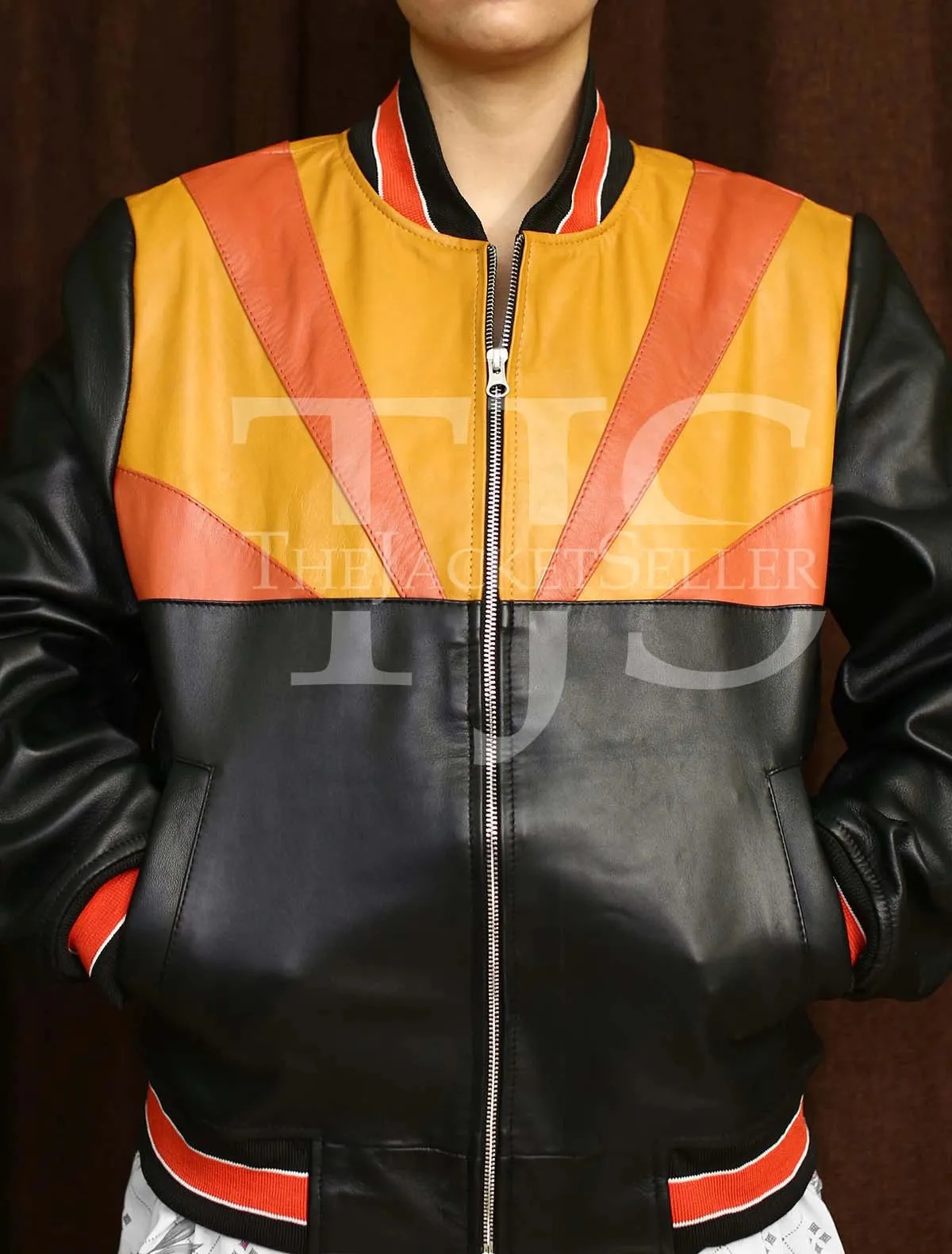 Women Leather Sunrise Jacket by TJS