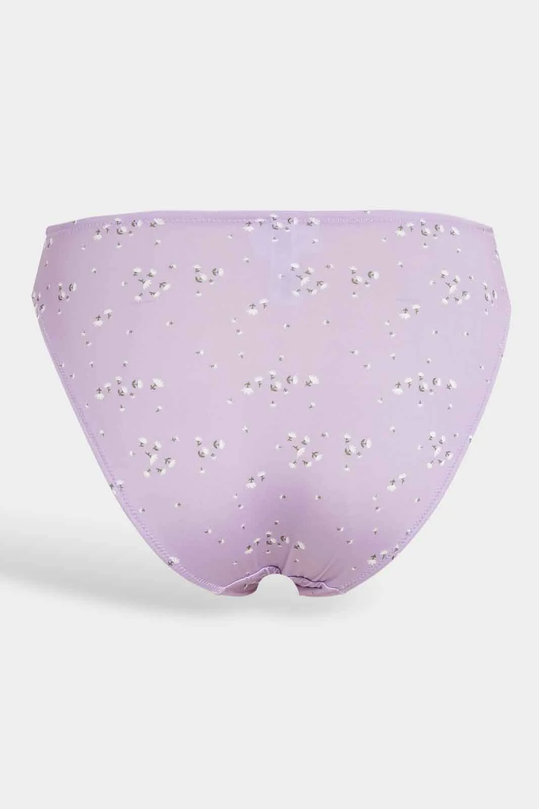 Women Lilac And White High Leg Brief Set (Pack Of 2)