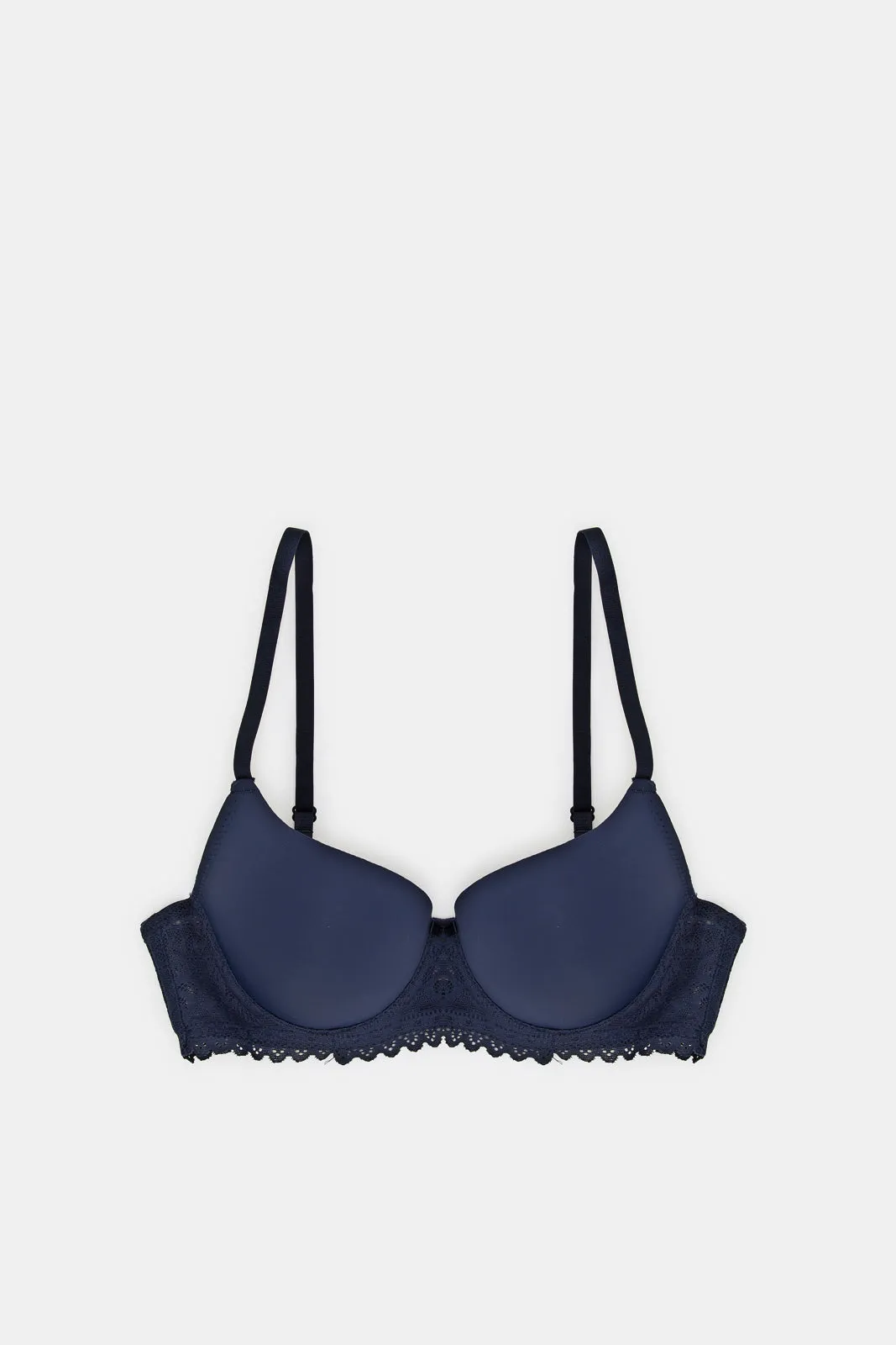 Women Navy And Ivory Plunge Bras Set (Pack of 2)