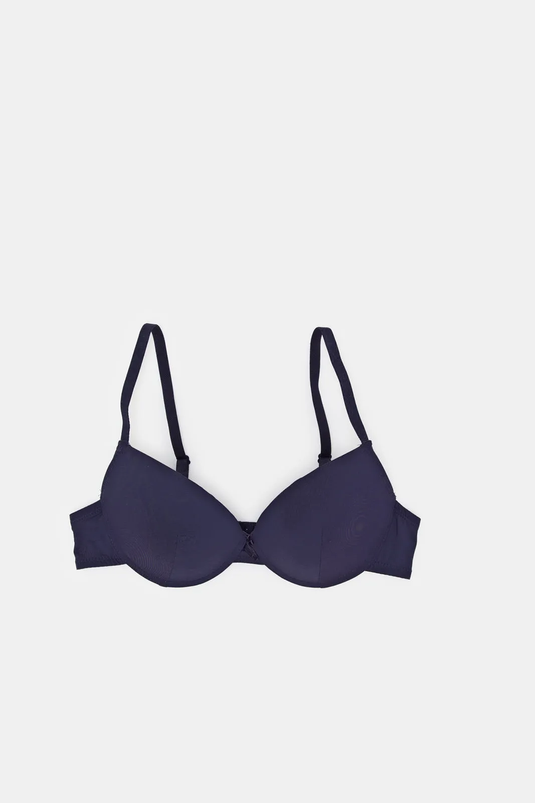 Women Navy And Purple Plain Push Up Bra Set (Pack of 2)