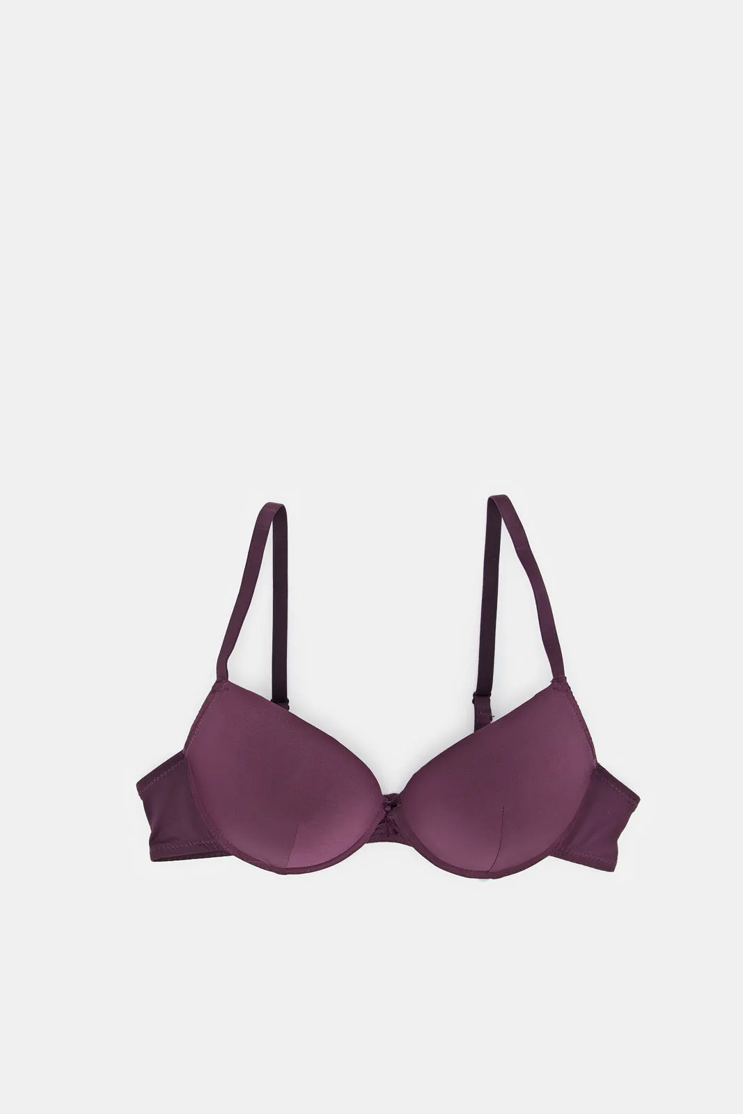 Women Navy And Purple Plain Push Up Bra Set (Pack of 2)