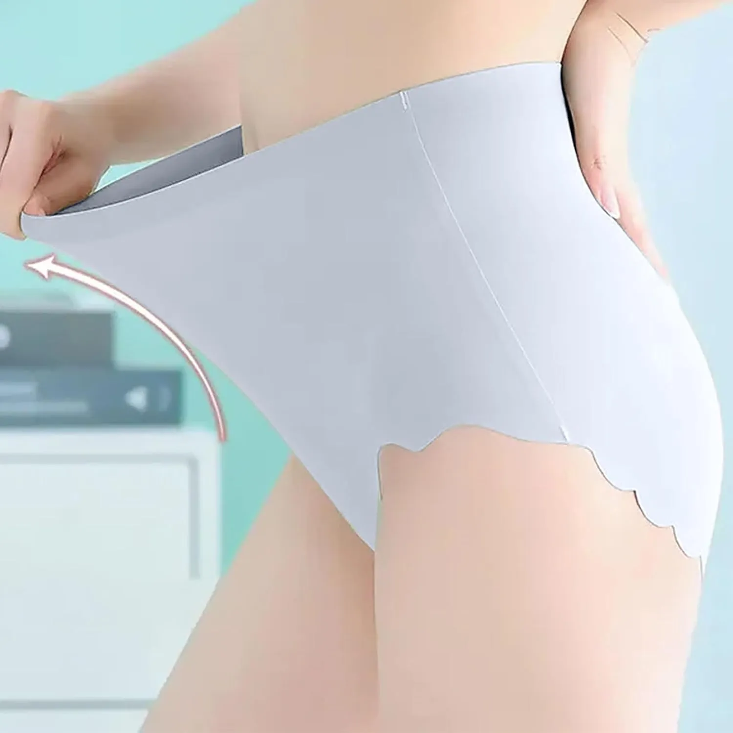 Women Panty Underwear Stretch High Waist Seamless Breathable Soft Comfy Cotton Briefs Yoga Sport Slim Fit Boyshort