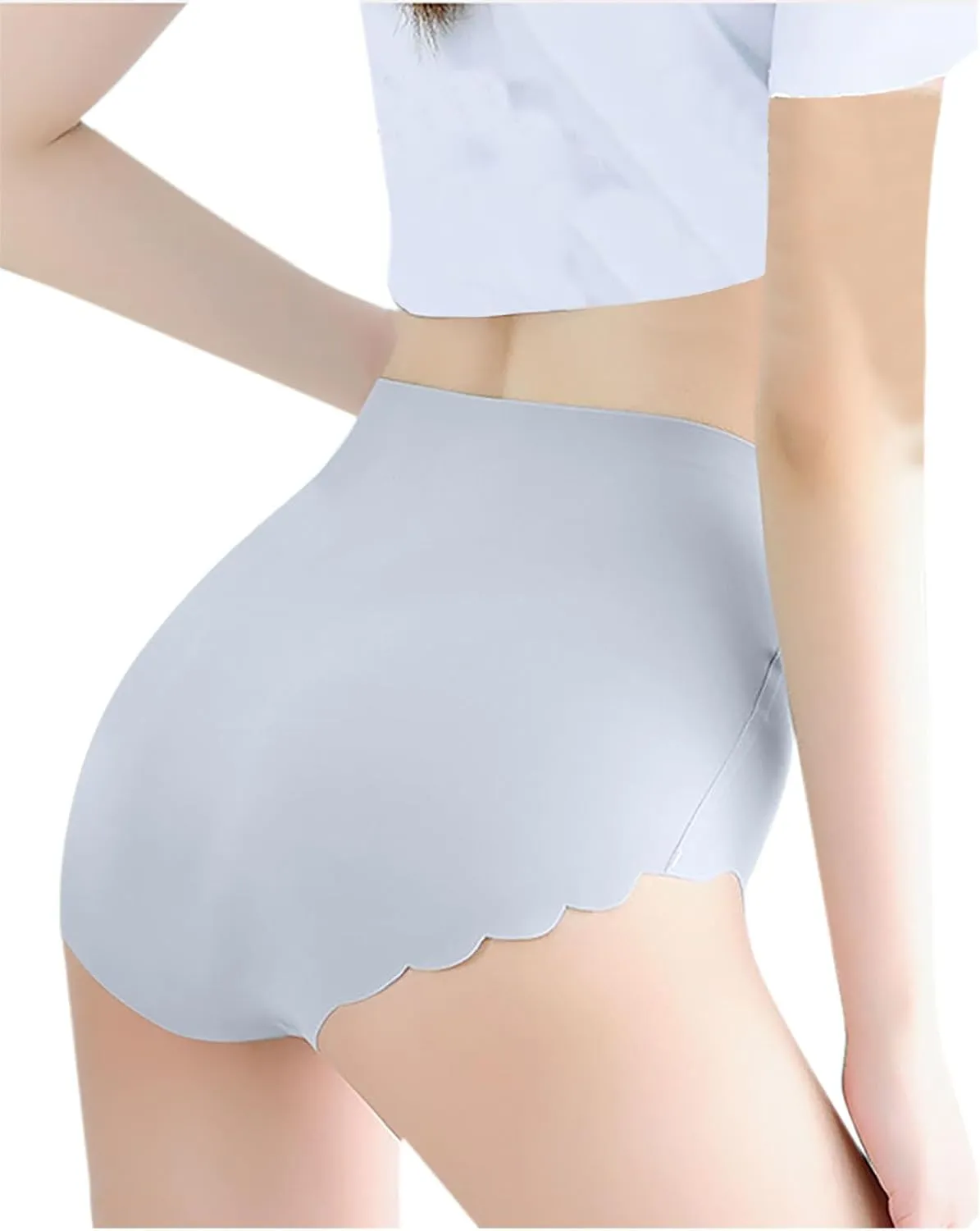 Women Panty Underwear Stretch High Waist Seamless Breathable Soft Comfy Cotton Briefs Yoga Sport Slim Fit Boyshort