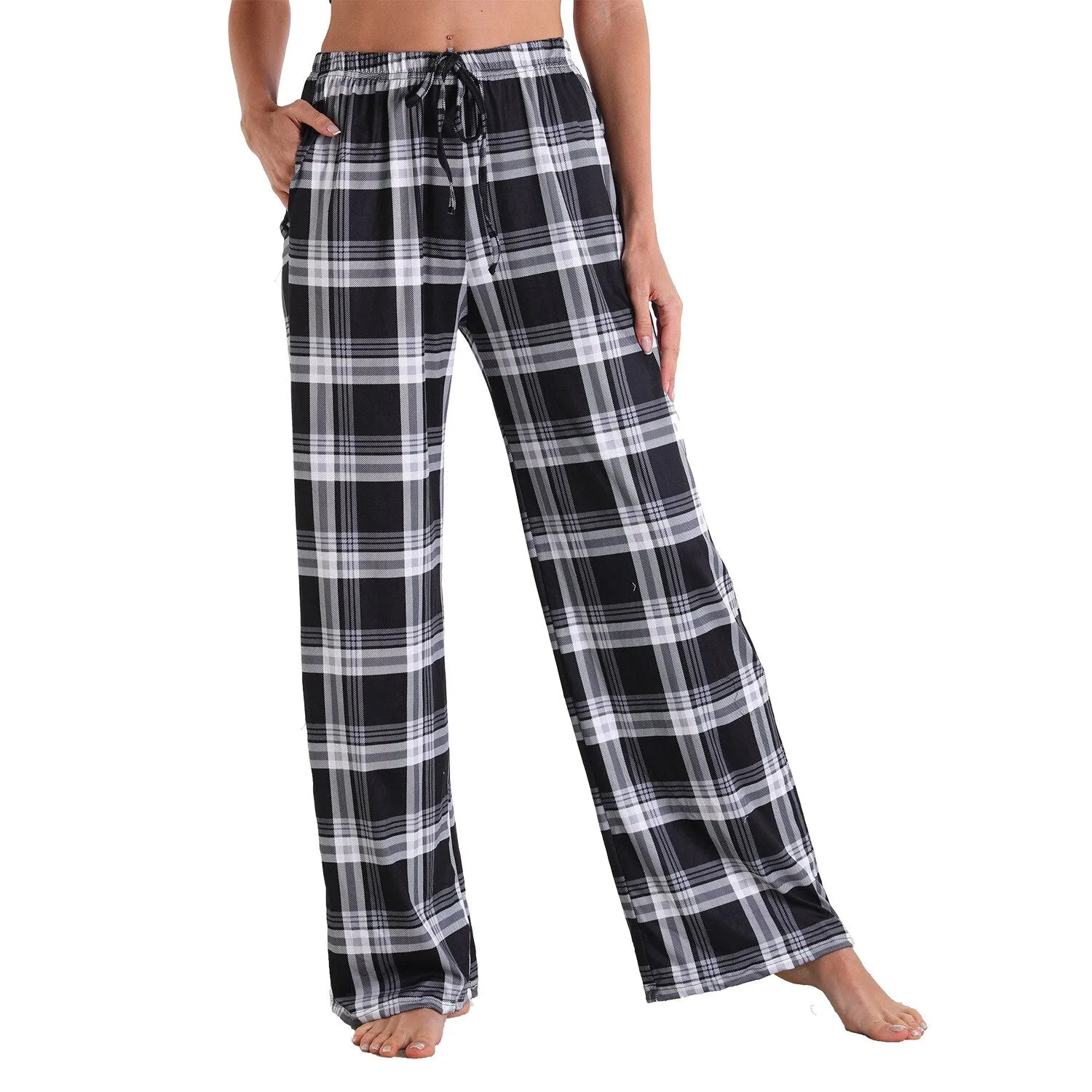 Women Print Wide Leg Stretch Loose High Waist Harlan Pants