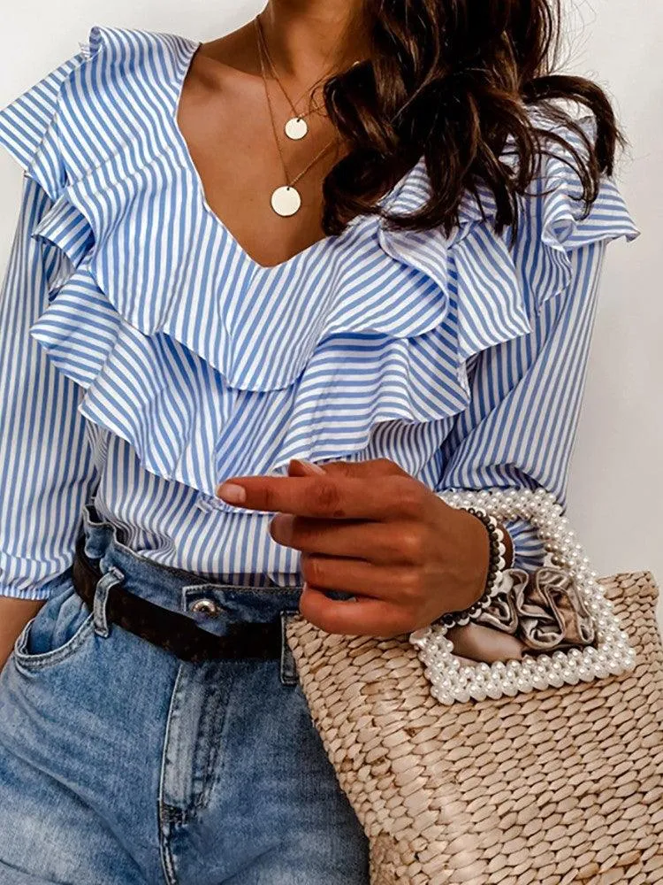 Women Tops and Blouses Short Sleeve Office Lady Blouse