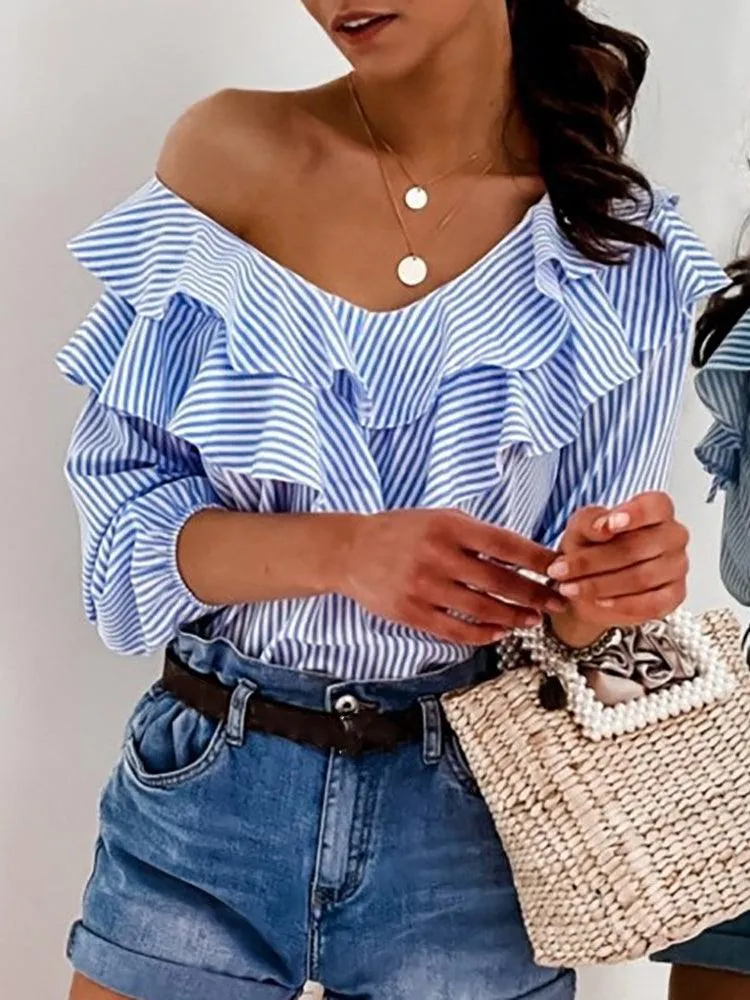 Women Tops and Blouses Short Sleeve Office Lady Blouse