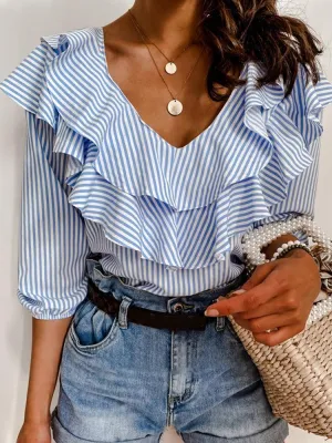 Women Tops and Blouses Short Sleeve Office Lady Blouse