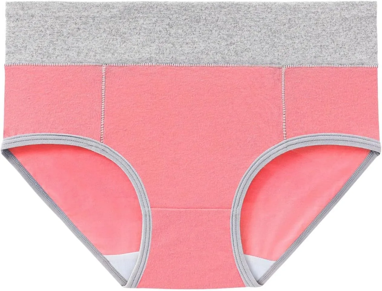 Women's 5 Pieces Briefs High Waist Stretch Underwear Soft Underpants Ladies Full Coverage Panties Solid Lingerie