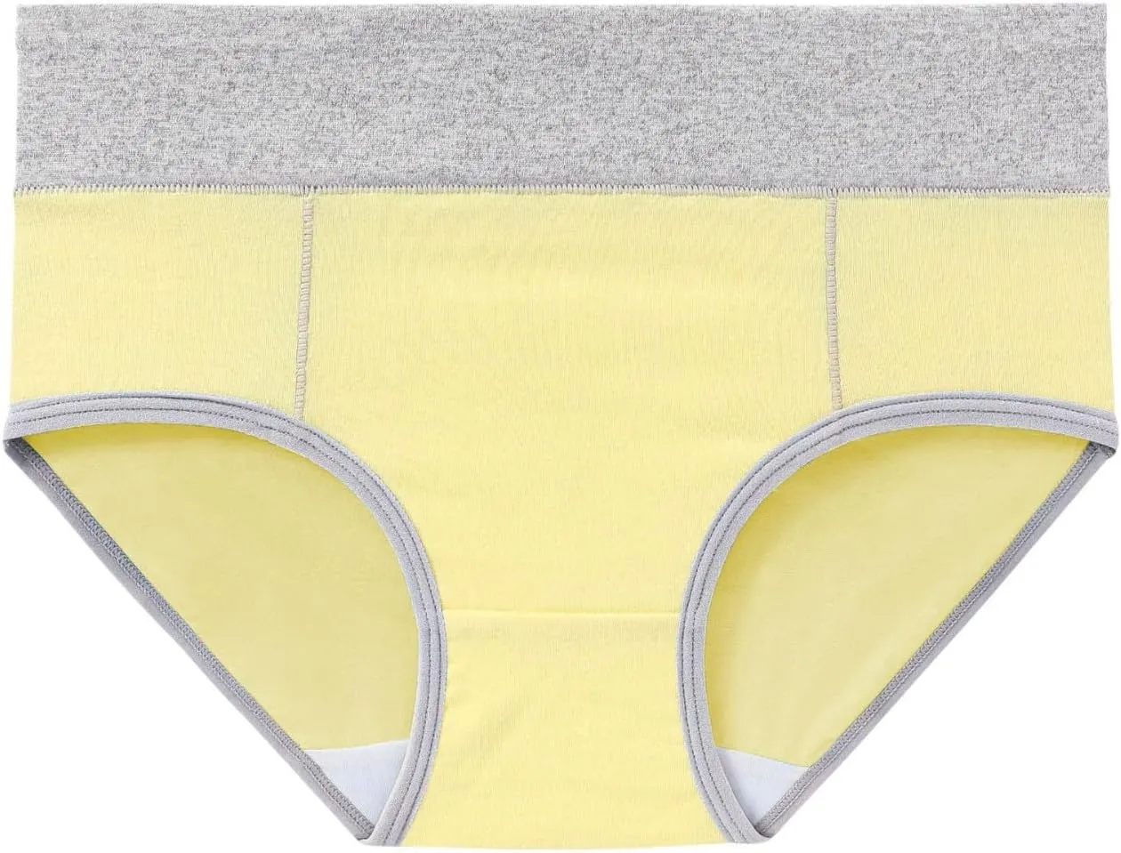 Women's 5 Pieces Briefs High Waist Stretch Underwear Soft Underpants Ladies Full Coverage Panties Solid Lingerie