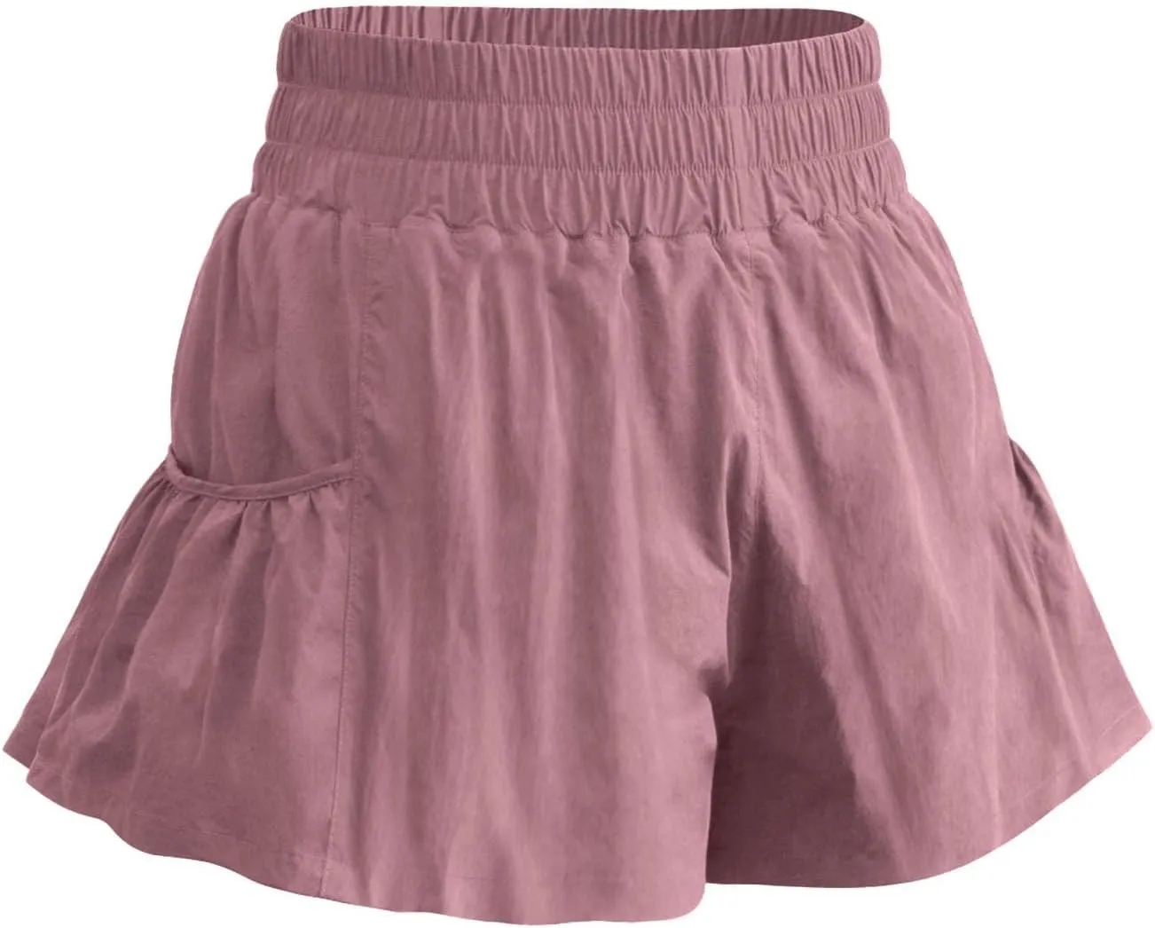 Womens Athletic Shorts, High Waisted Ruffle Flowy Shorts for Women Quick Dry Workout Running Shorts with Pockets
