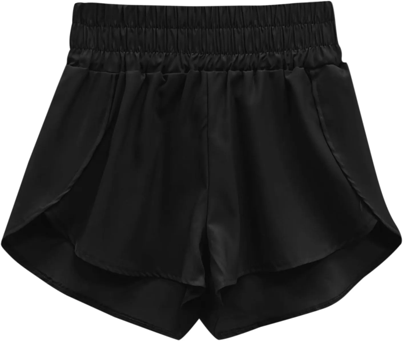 Women's Athletic Shorts Quick Drying High Waisted Side Slit Tennis Running Shorts Baggy Gym Elastic Workout Short