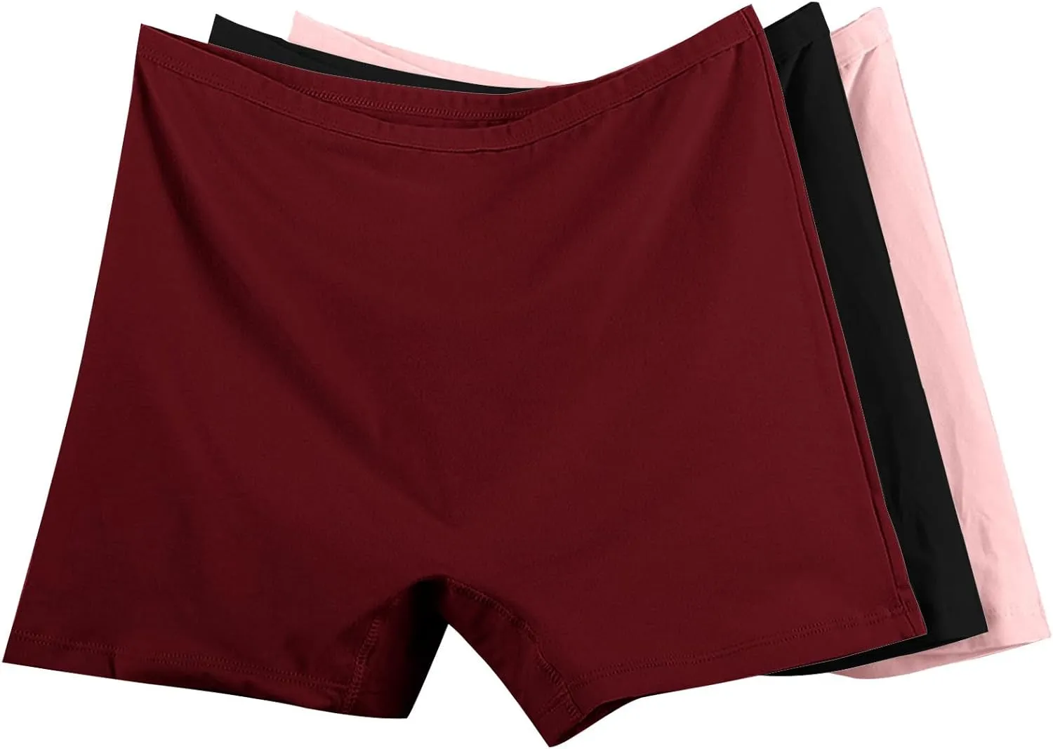 Women's Boxer Briefs Cotton Boyshort Underwear Casual High Waisted Full Coverage Panties Stretch Boxer Briefs 3-Pack