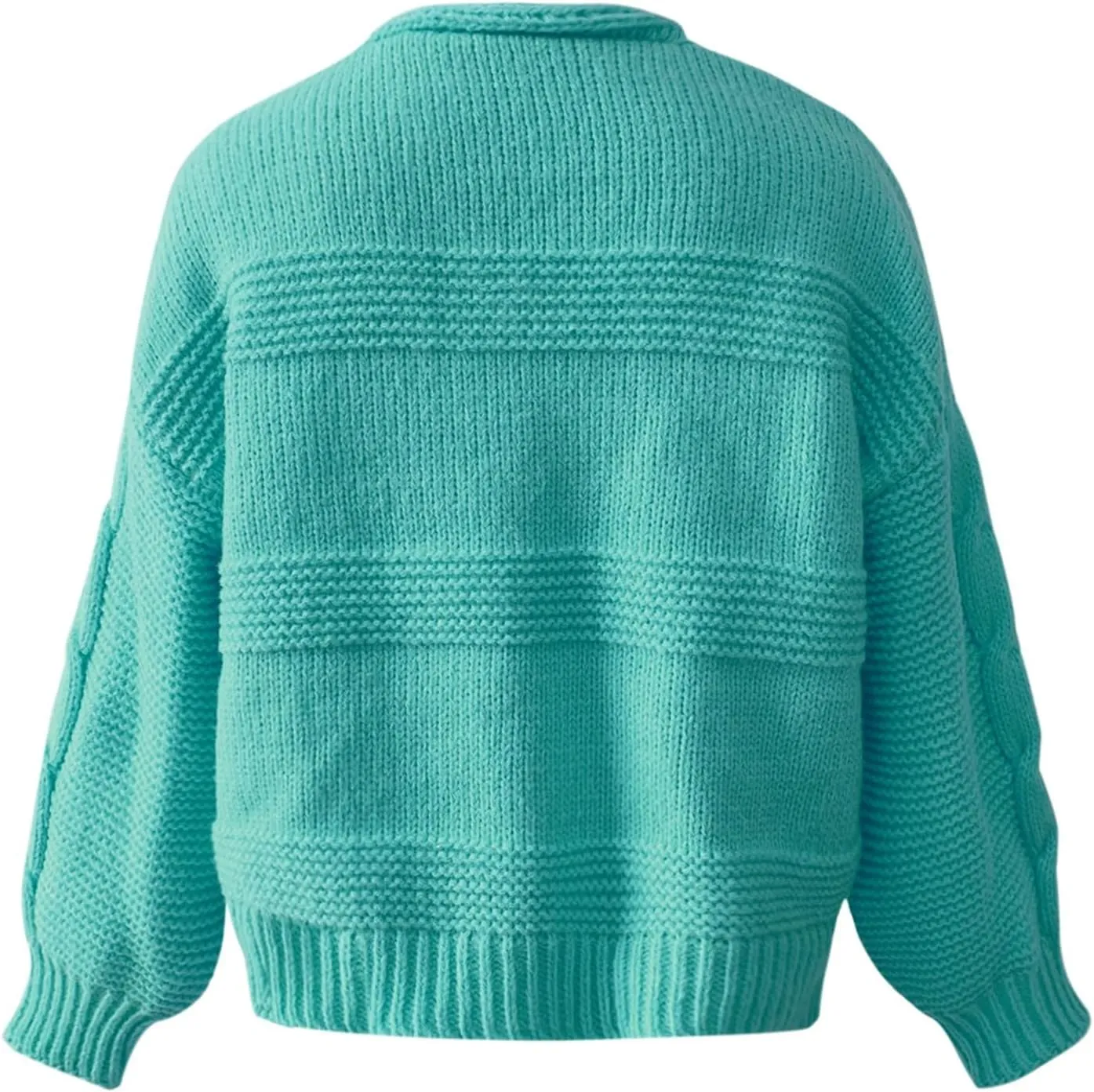 Women's Casual Strawberry Embroidery Knitting Sweater Coat Trendy Soft Comfortable Thick Long Sleeve V Neck Button Cardigans