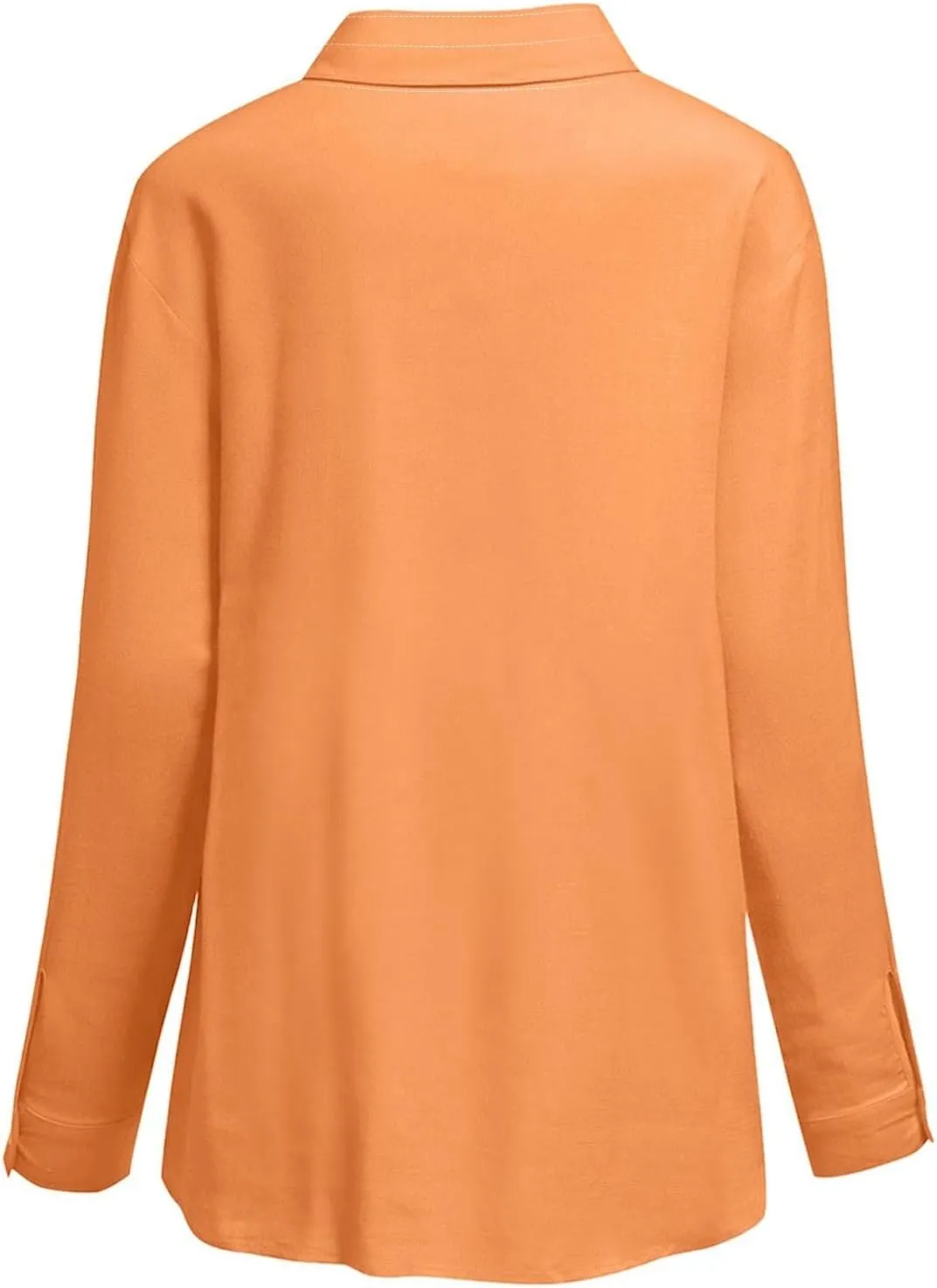 Womens Cotton Linen Button Down Shirts Summer Fall Casual Long Sleeve Solid Color Loose Fit Collared Work Blouse Tops