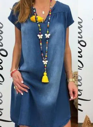 Women's Dresses Denim Mini Dress
