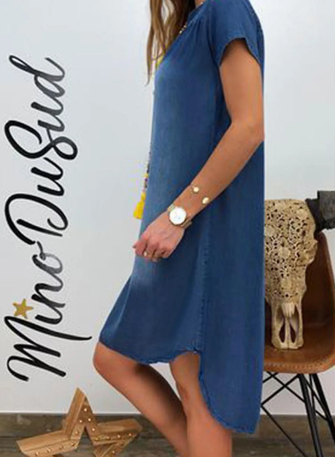 Women's Dresses Denim Mini Dress