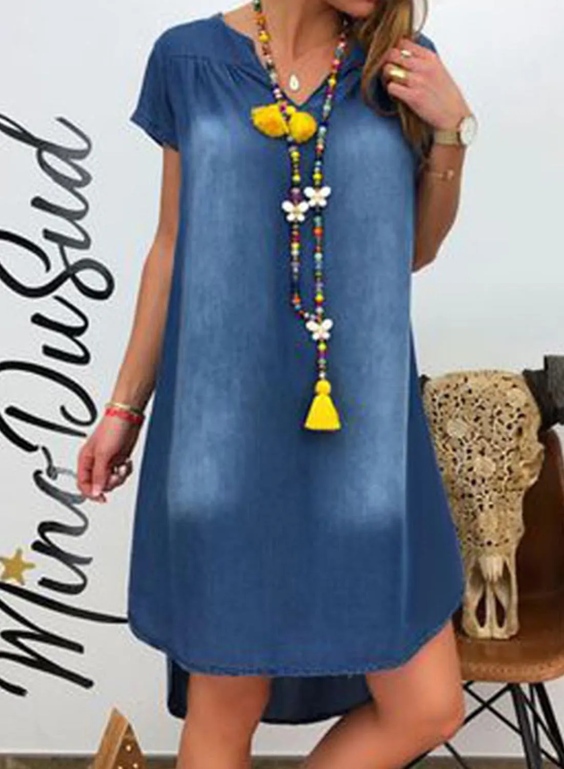 Women's Dresses Denim Mini Dress