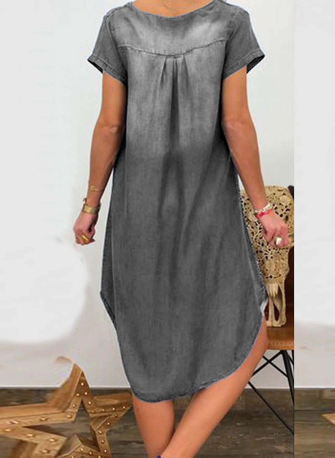 Women's Dresses Denim Mini Dress