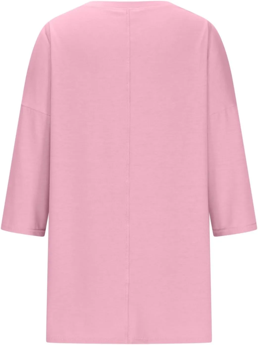 Womens Elbow Length Sleeve Tops with Side Slit Oversized Tees Solid Crew Neck Basic Casual Loose Tunic Tops Tshirt