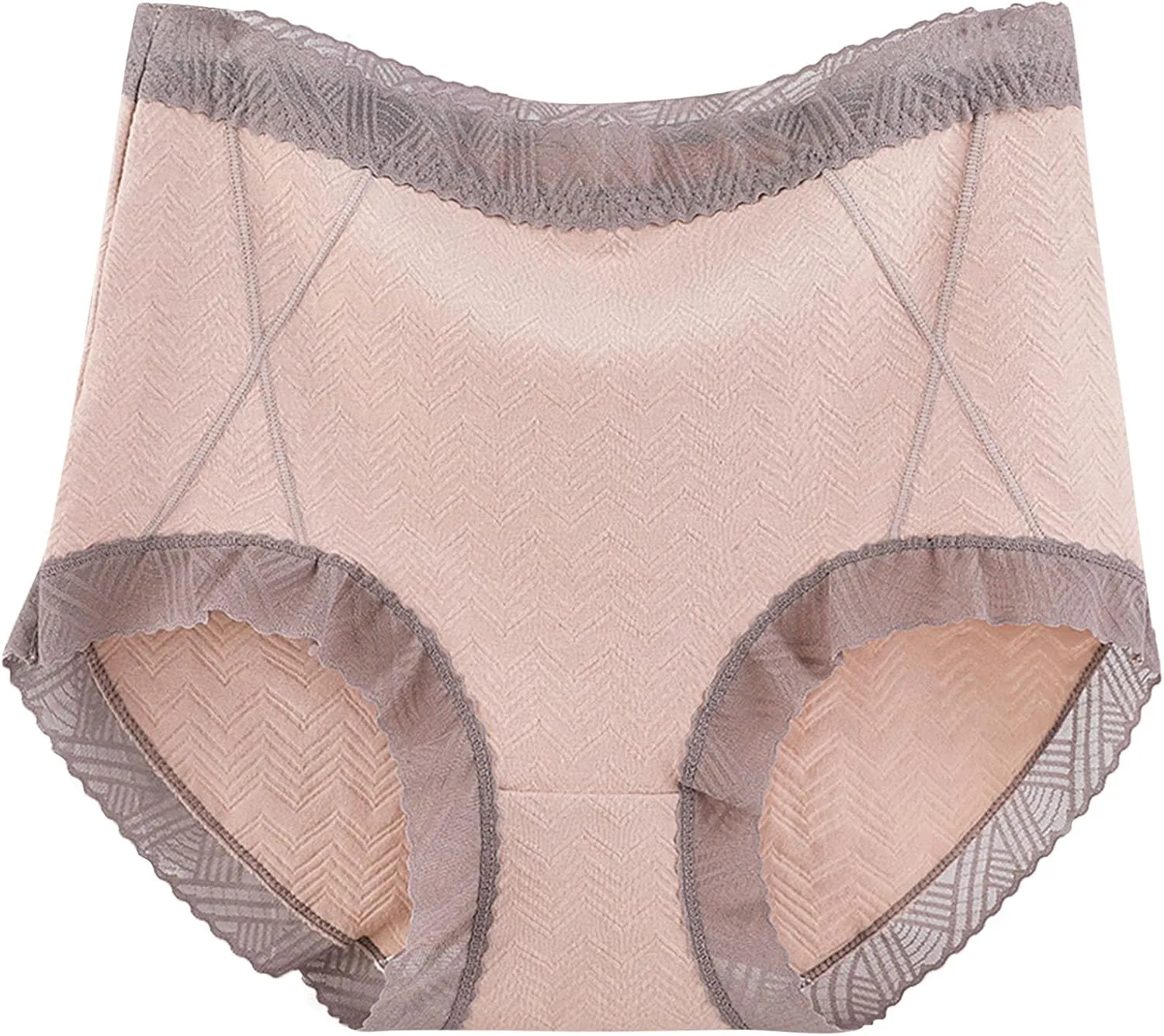Women's Fashion Lace Trim High Waist Panties Lightweight Thin Breathable Summer Underwear Soft Comfort Daily Briefs