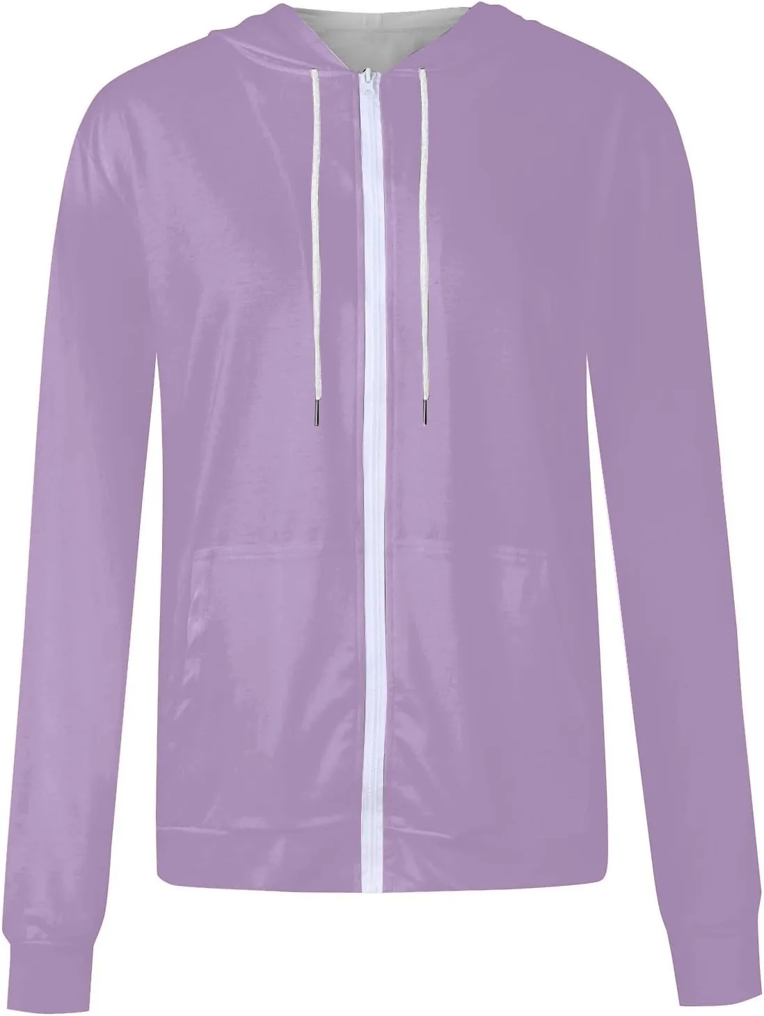 Women's Fashion Zipper Hoodie Long Sleeve Hooded Pullover Sweatshirt Casual Solid Color Tops With Pockets