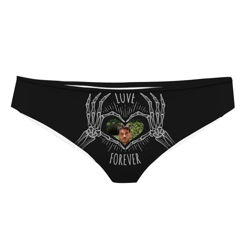 Women's Fun Custom Panties Customized Heart Photo Upload Boyfriend Photo