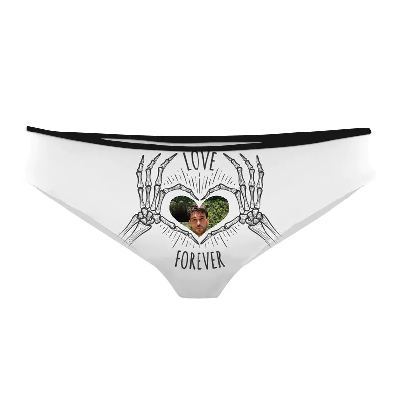 Women's Fun Custom Panties Customized Heart Photo Upload Boyfriend Photo