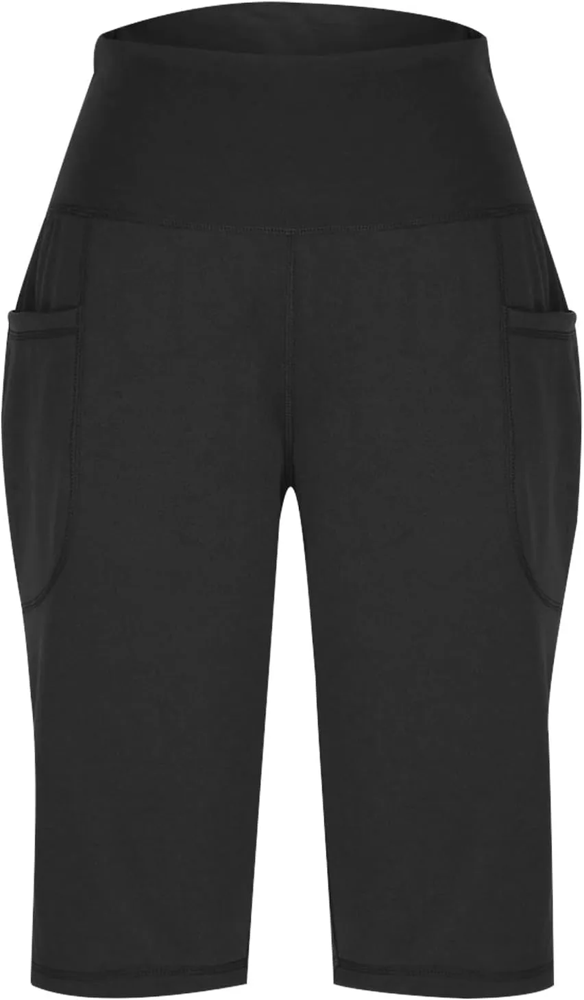 Women's Half Shorts Pants with Pockets High Waisted Stretch Bermuda Shorts for Women Walking Workout Casual