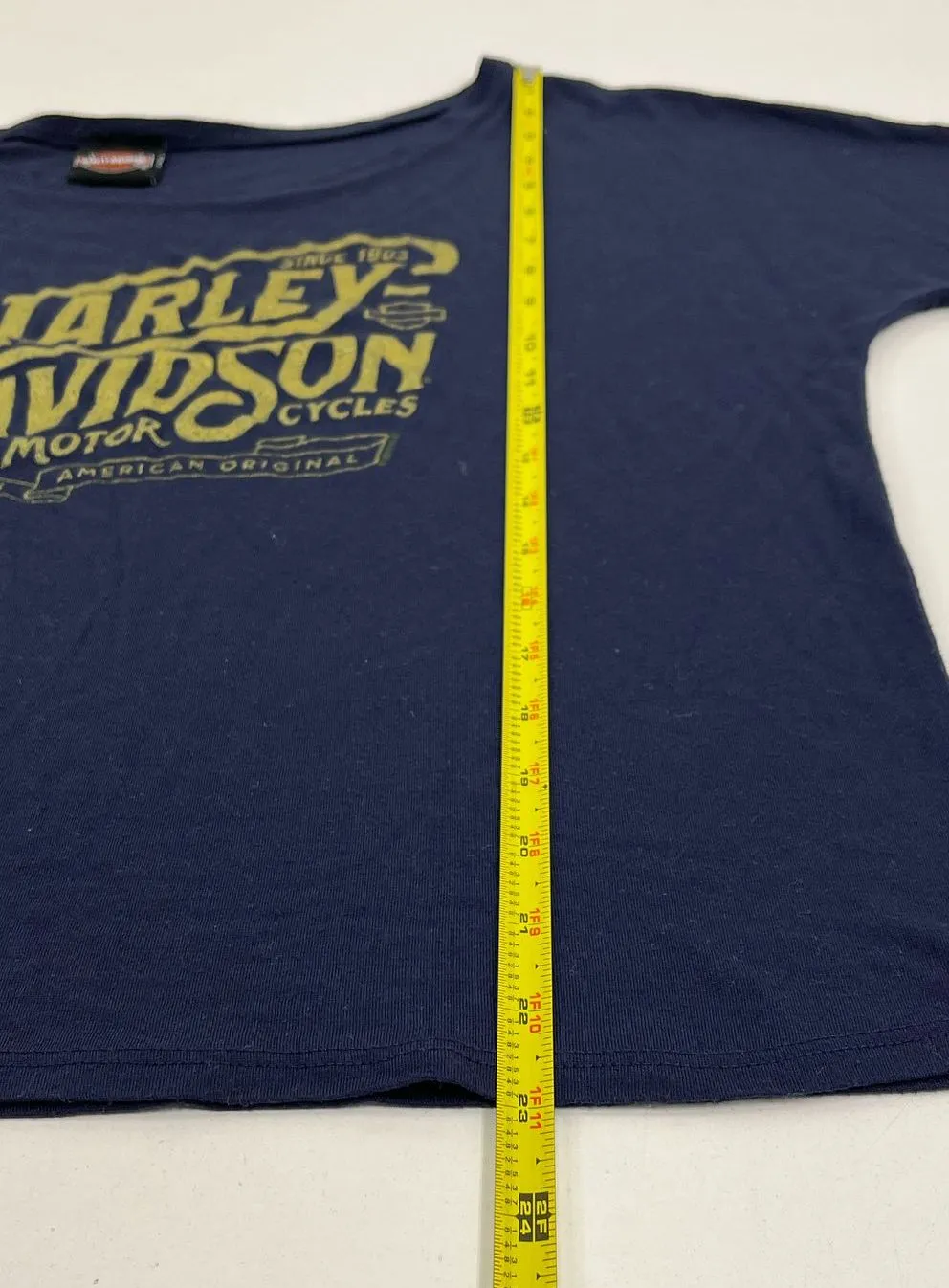 Women's Harley Davidson Dark Blue Short Sleeve Thin T-shirt - Size None