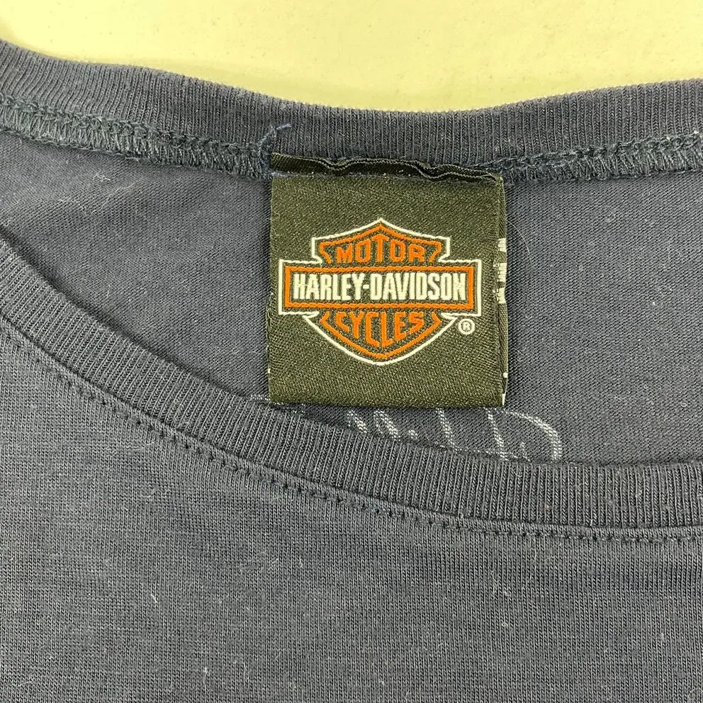 Women's Harley Davidson Dark Blue Short Sleeve Thin T-shirt - Size None