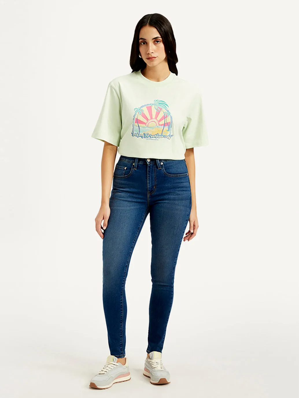 Women's High Rise 721 Skinny Dark-Blue Jeans