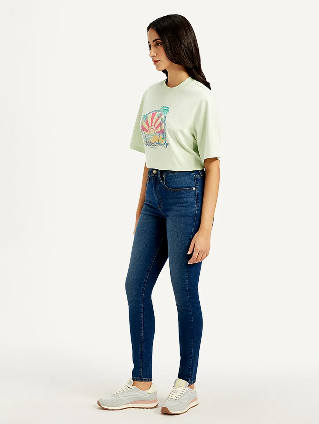 Women's High Rise 721 Skinny Dark-Blue Jeans
