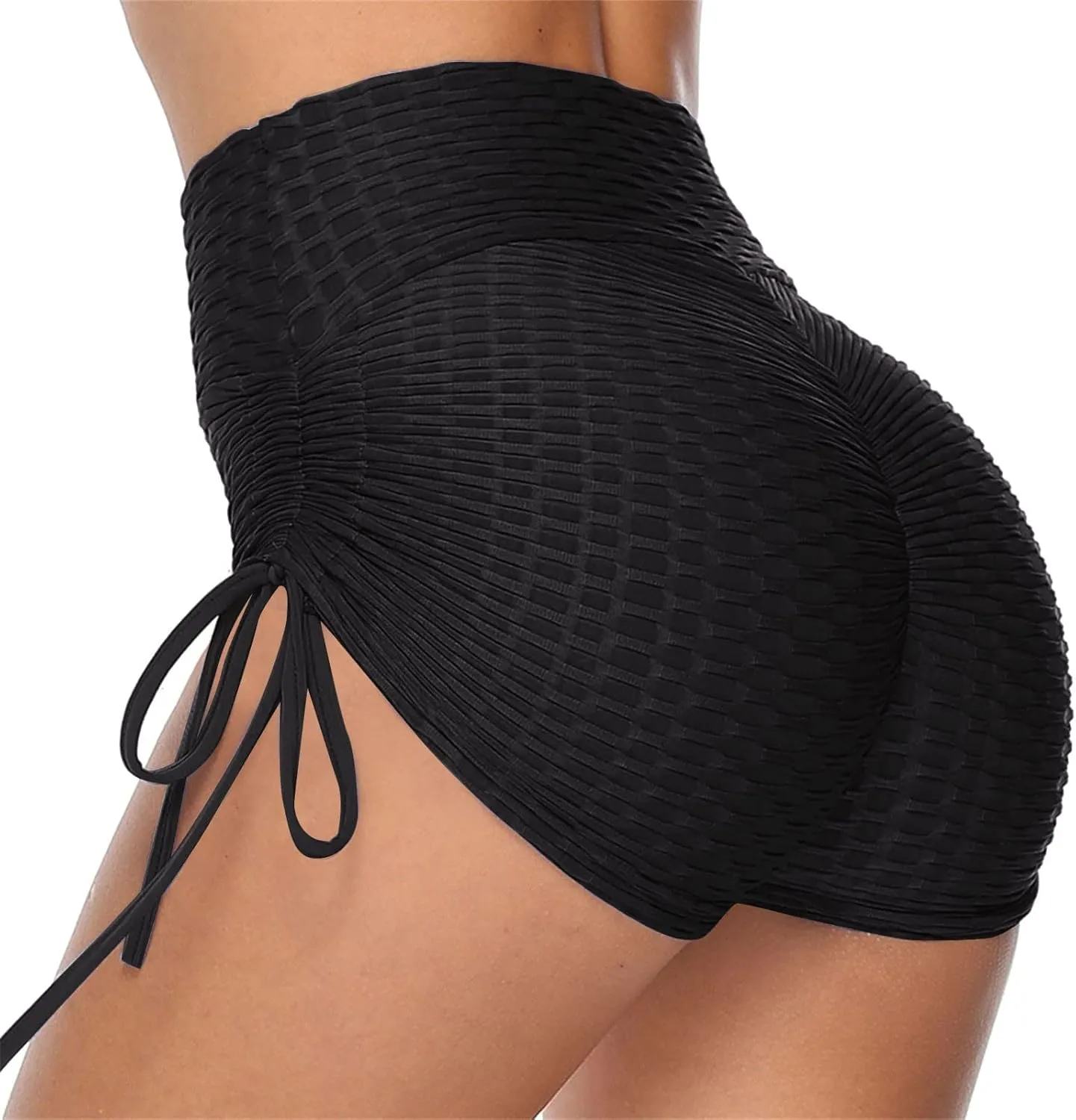 Women's High-Waisted Workout Running Shorts,Tie Waist,Summer Casual Style