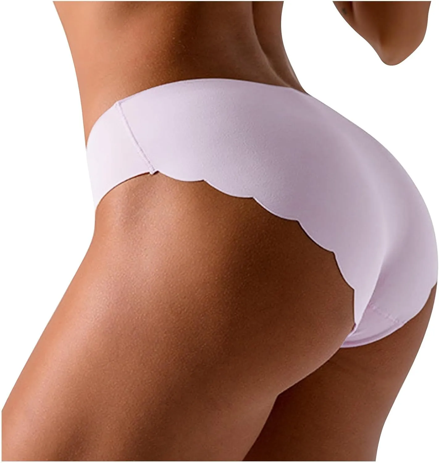 Women's Ice Silk Bikini Panties Underwear Mid-Waist Stretch Breathable Seamless Comfy Boyshorts Briefs Underpant