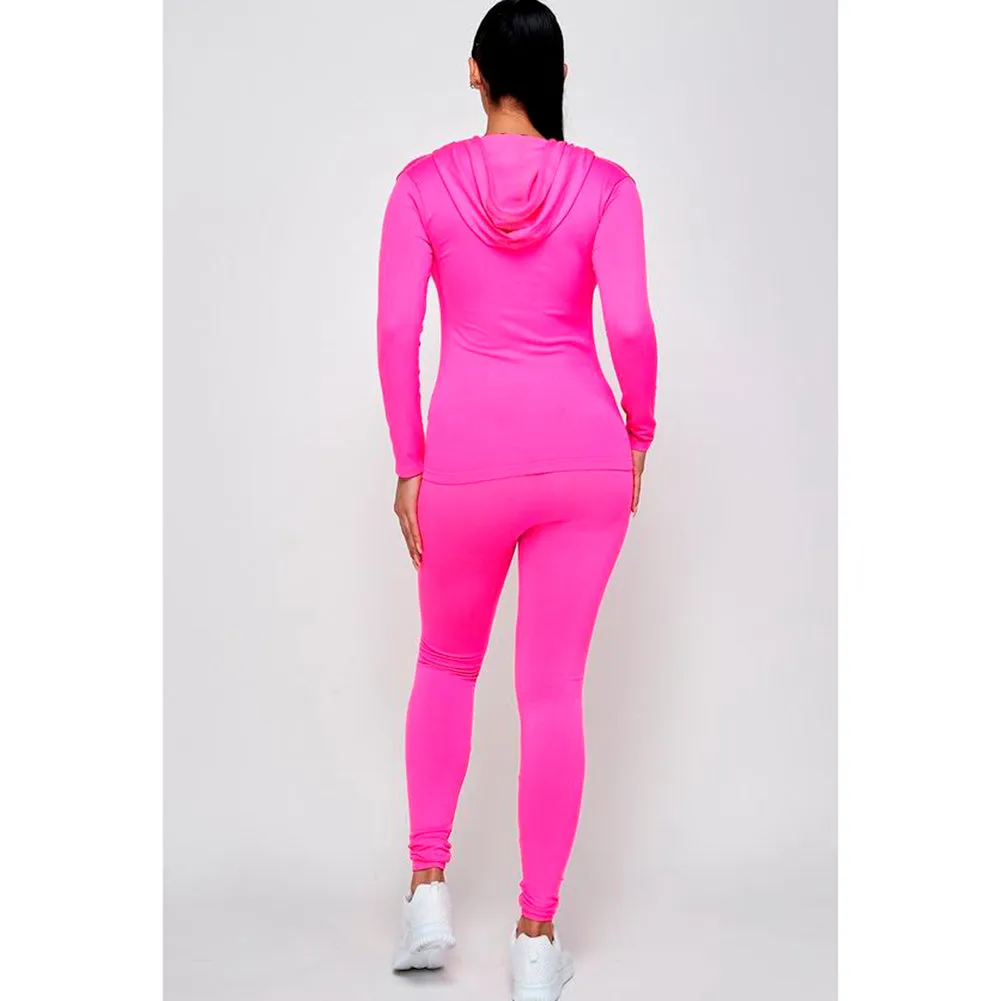 Women's Jacket And Legging Set Fitness Gym Yoga Tracksuit Hoodie & Pants Set