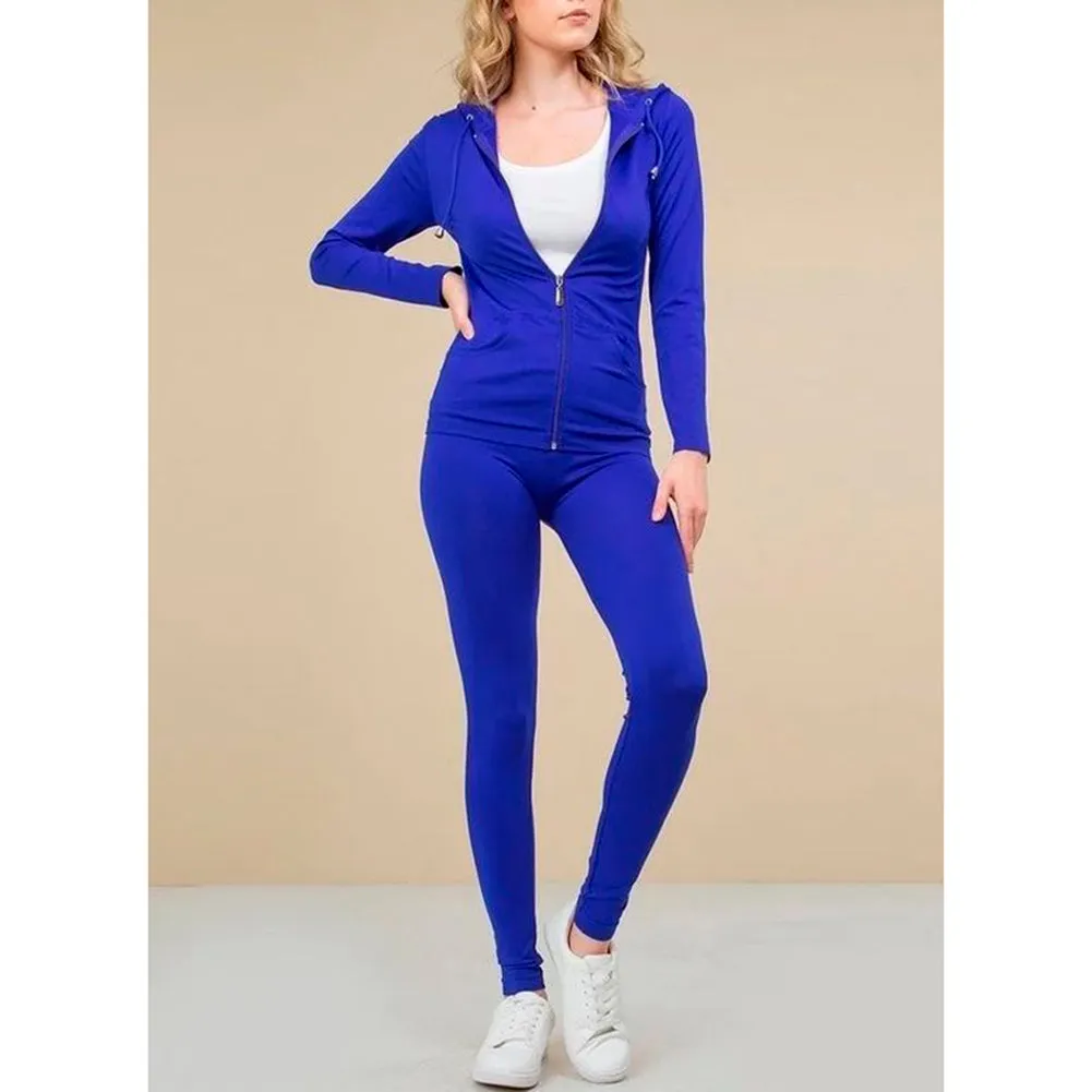 Women's Jacket And Legging Set Fitness Gym Yoga Tracksuit Hoodie & Pants Set
