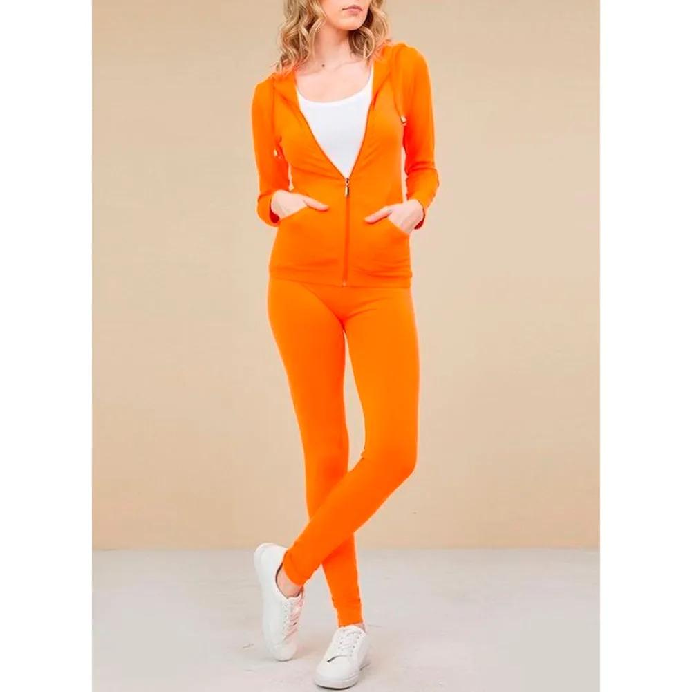 Women's Jacket And Legging Set Fitness Gym Yoga Tracksuit Hoodie & Pants Set