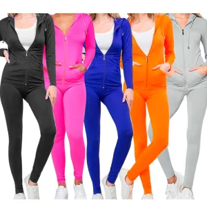Women's Jacket And Legging Set Fitness Gym Yoga Tracksuit Hoodie & Pants Set