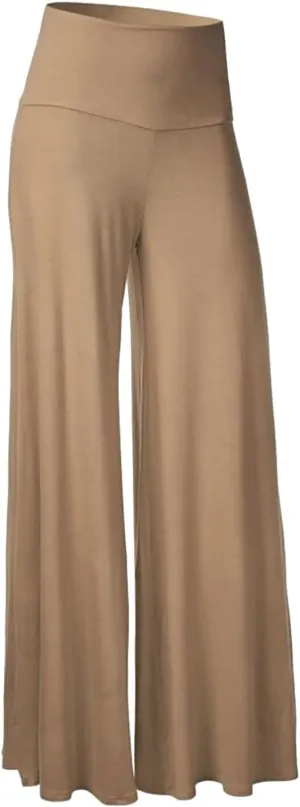 Women's Linen Pants High Waisted Wide Leg Palazzo Relaxed Fit Casual Loose Trousers Flowy Long Suit Pants
