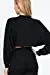 Women's  Long Dolman Sleeves Crew Neck Hacci Crop Top