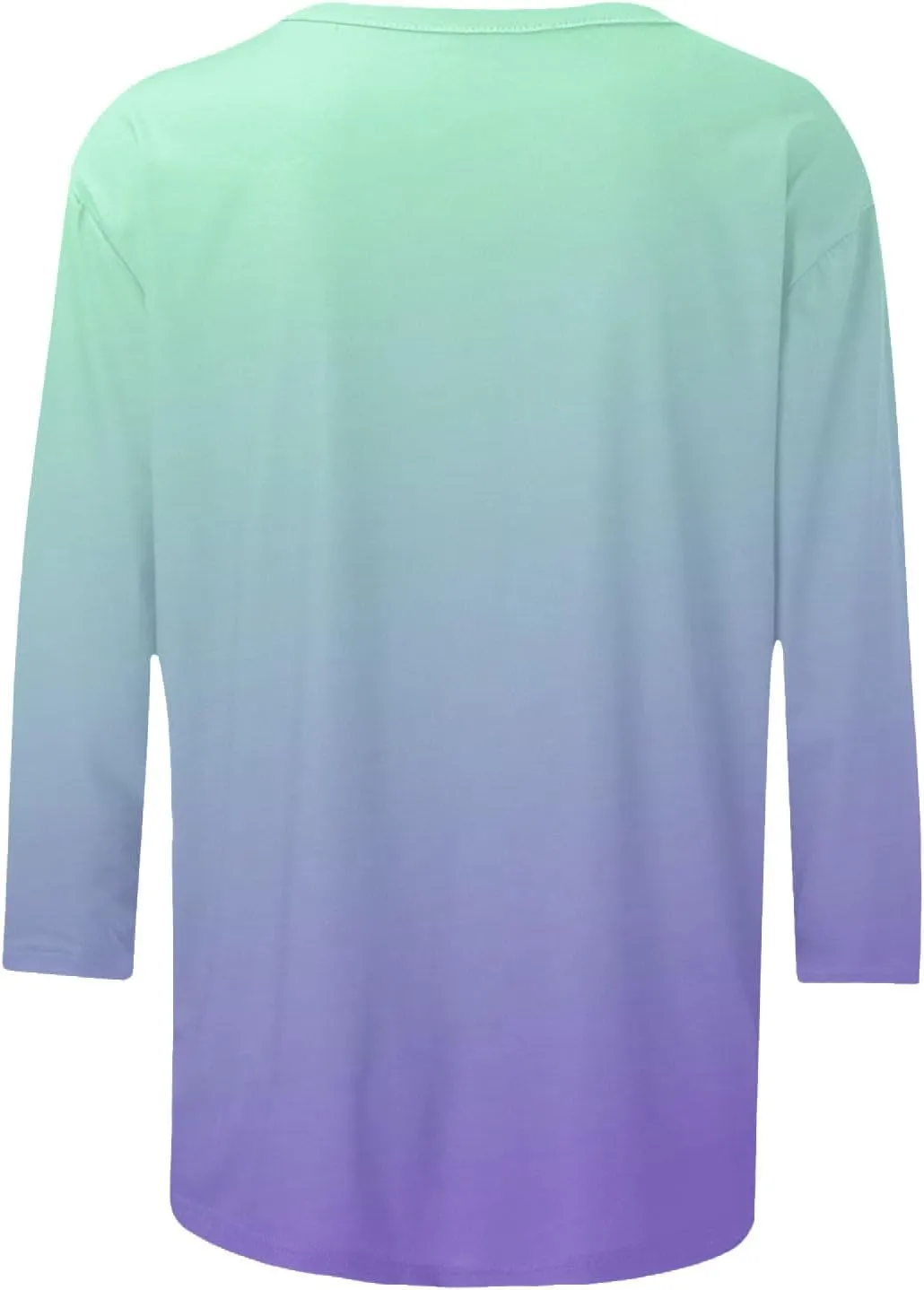 Womens Long Sleeve Crewneck Tunic Tops Gradient Color Block Shirts Blouse Slim Fit Tees T-Shirt Teen Girl Dressy Casual