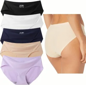 Womens Nylon Seamless Underwear Pack Available in High Waist Briefs and Low Rise Hipster for Legging No Show Panties