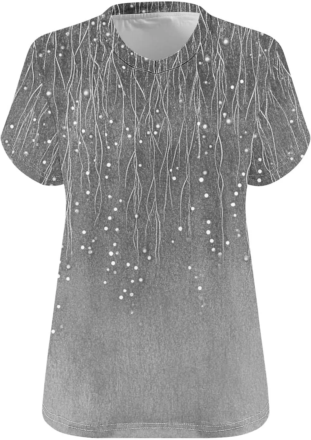 Womens Plus Size Tops Short Sleeve Tunic V-Neck Shirts Summer Casual Loose Blouse 3D Graphic Tees Tops