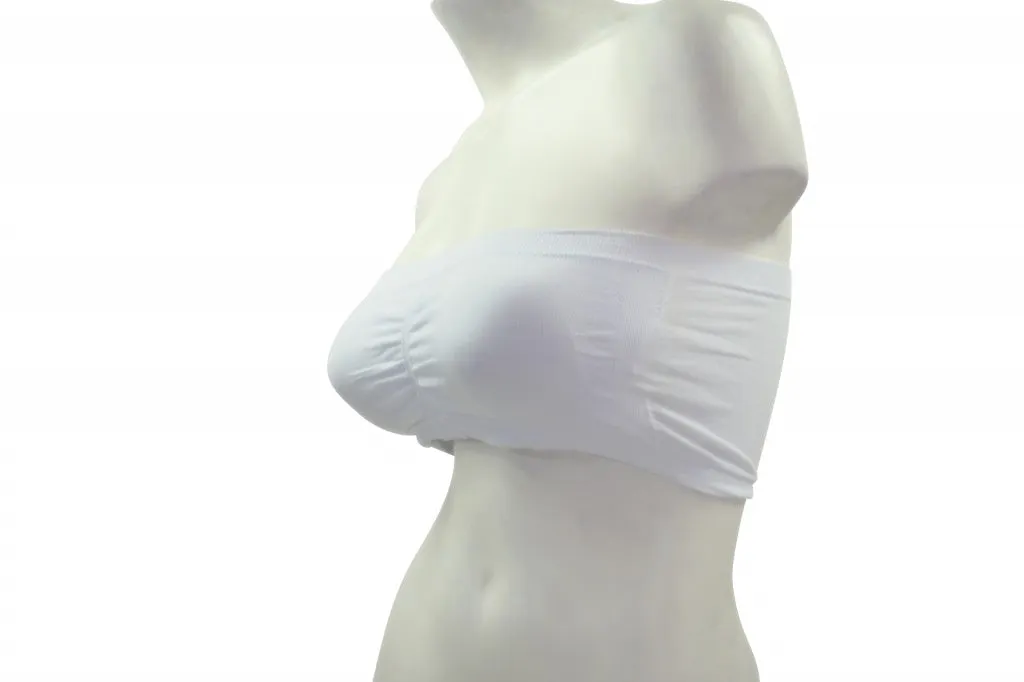 Women's Plus-Size White Bandeau Bras
